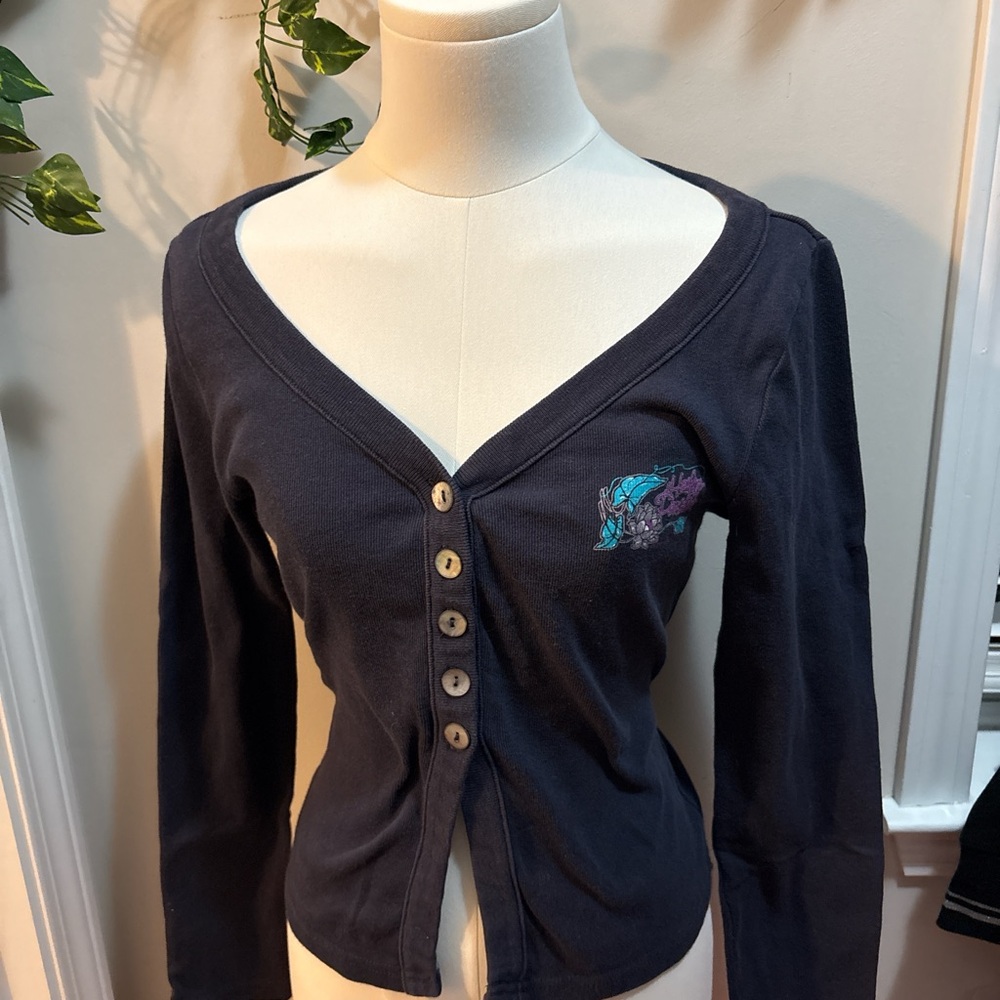 Harley Davidson Women’s Navy Button-Up Cardigan Top Sz L